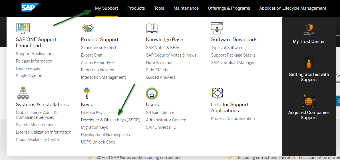 Get SAP access keys (SCCR keys) SAPTIPS